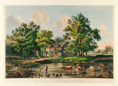 The Return from the Pasture by Currier and Ives