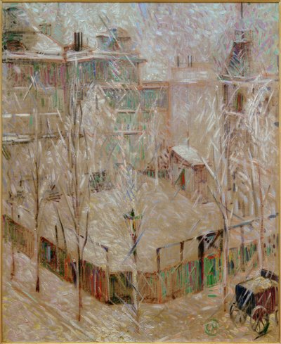 View from the Studio of Snow-Covered Houses on Rauchstraße by Curt Herrmann