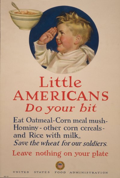 Little Americans, do your bit. Save the wheat for our soldiers - Leave nothing on your plate by Cushman Parker