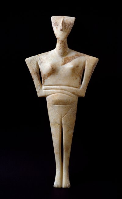 Female Figurine. Marble idol from Syros. 3000 BC. Cycladic Civilization. Athens, National Archaeological Museum by Cycladic