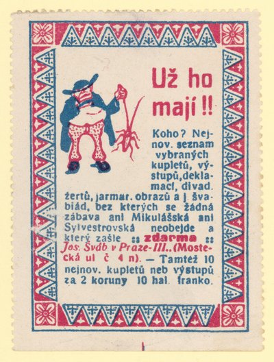 Man holding an insect by Czech School