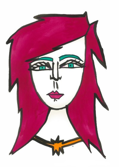 Dark Pink Hair, 2024 by Daisy de Villeneuve