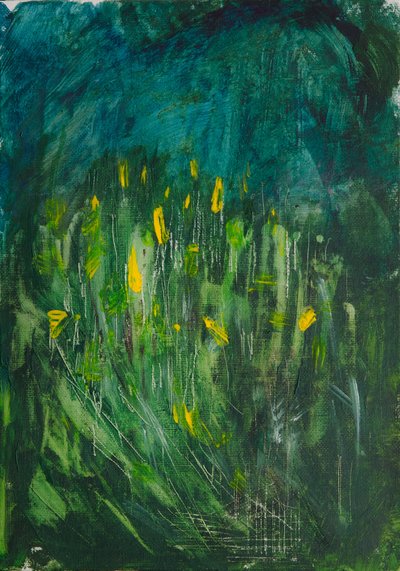Abstract Yellow Flowers by Dale Hefer