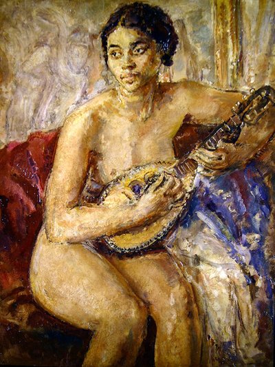 Model and Mandolin by Dame Ethel Walker