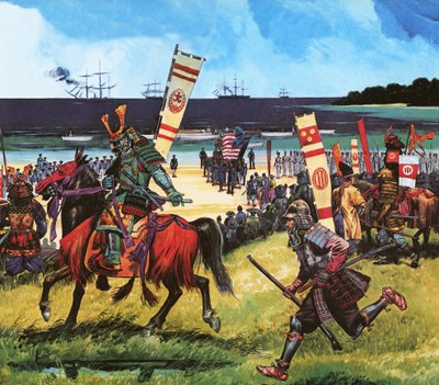 Americans arriving in what is now Tokyo Bay on 8 July 1853 by Dan Escott