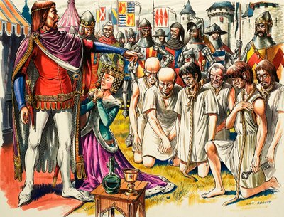 Burghers of Calais and King Edward III of England in 1347 by Dan Escott