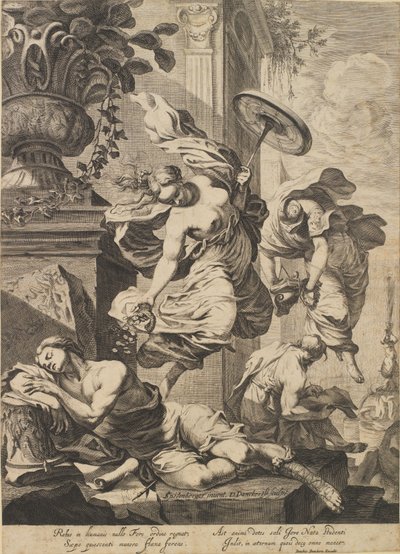 Allegory with Fortuna and a Sleeping Artist in Antique Costume by Dancker Danckerts