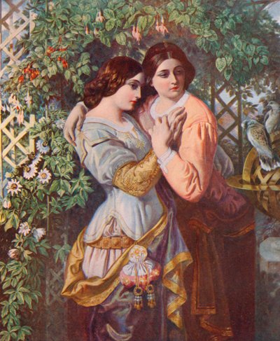 Shakespeare: Celia and Rosalind, As You Like It, Act I, Scene 3 by Daniel (after) Maclise
