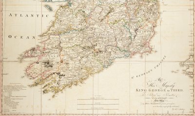 A New Map of Ireland Civil and Ecclesiastical by Daniel Augustus Beaufort