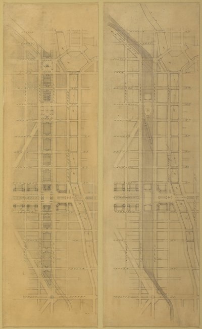 Plate 79 2 Drawings from The Plan of Chicago: Suggested Location and Arrangement by Daniel Burnham