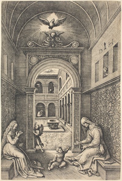 The Virgin and Child with Saint Anne by a Portal by Daniel Hopfer