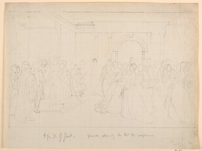 Drawing, General Plan for Martha Washington Reception, 1860 by Daniel Huntington