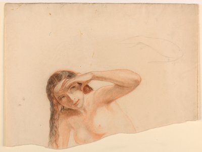 Female Nude with Left Hand Raised by Daniel Huntington