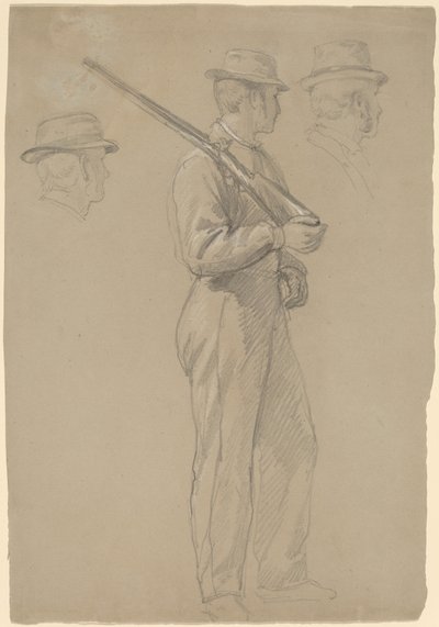 Recruit; Two Studies of Heads by Daniel Huntington