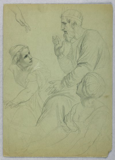 Sketches of a King and Two Women by Daniel Huntington