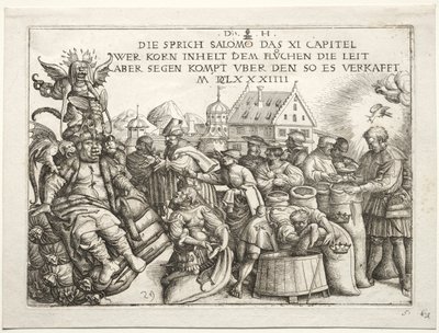 Illustration to Proverbs XI (The Hoarders of Grain) by Daniel I Hopfer