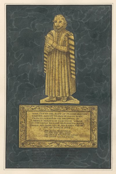 Brass Plate for Francis Awsiter and Richard Awsiter by Daniel Lysons
