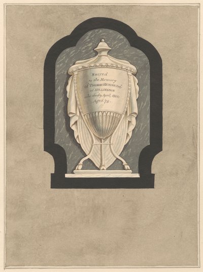 Memorial to Thomas Heming from Hillingdon Church by Daniel Lysons