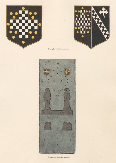 Monument with Missing Brass Plates of James and Eleanor Walsingham, Chislehurst by Daniel Lysons