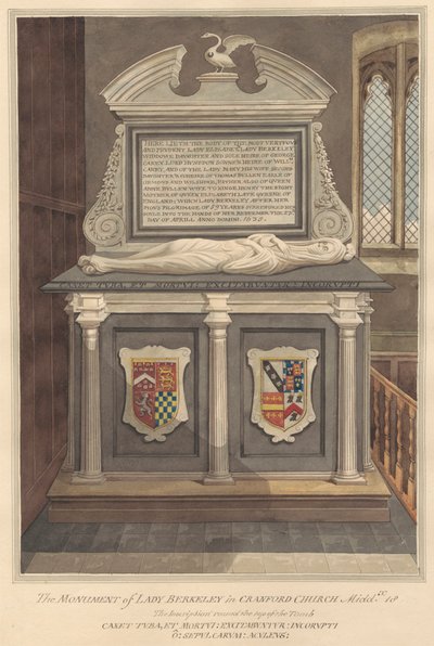 Tomb of Lady Elizabeth Berkeley from Cranford Church by Daniel Lysons