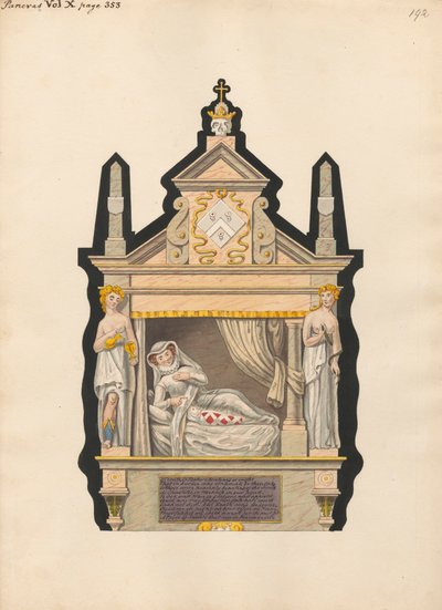 Tomb of Unidentified Mother and Infant Child from Pancras Church by Daniel Lysons