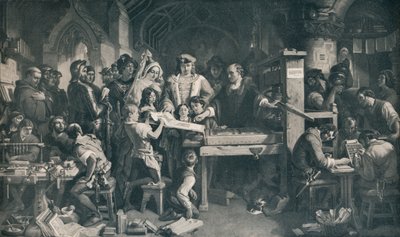 Caxton Showing the First Specimen of his Printing to King Edward IV by Daniel Maclise