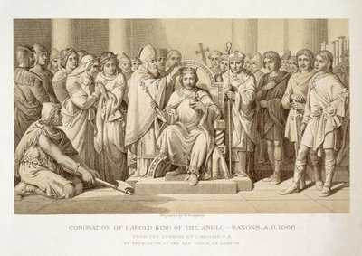Coronation of Harold, King of the Anglo-Saxons, engraved by W. Ridgeway by Daniel Maclise