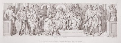 Harold, departing on a visit to William of Normandy, takes leave of Edward the Confessor, from 