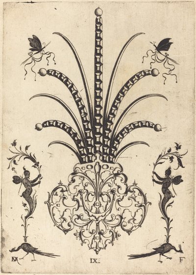 Brooch with Table-Stones, Butterflies at Top, and Peacocks and Hermes at Bottom by Daniel Mignot