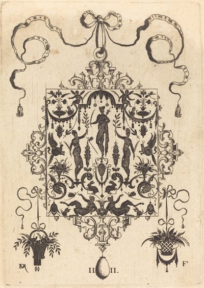 Large Pendant, Three Nude Women with Twigs at Centre by Daniel Mignot