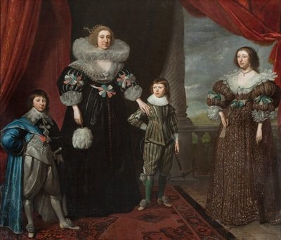 Christian Bruce, Countess of Devonshire, and Her Children, c.1629 by Daniel Mytens