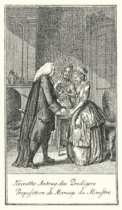 Marriage Proposal of the Clergyman by Daniel Nikolaus (after) Chodowiecki
