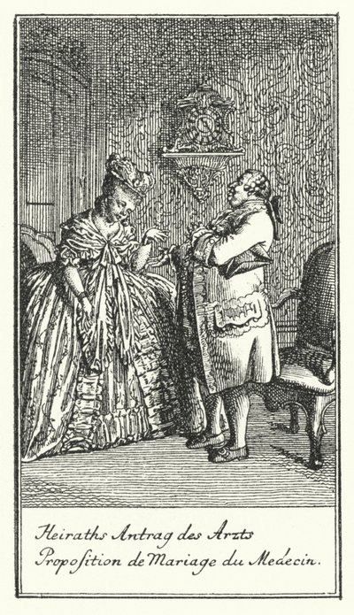 Marriage Proposal of the Doctor (engraving) by Daniel Nikolaus (after) Chodowiecki