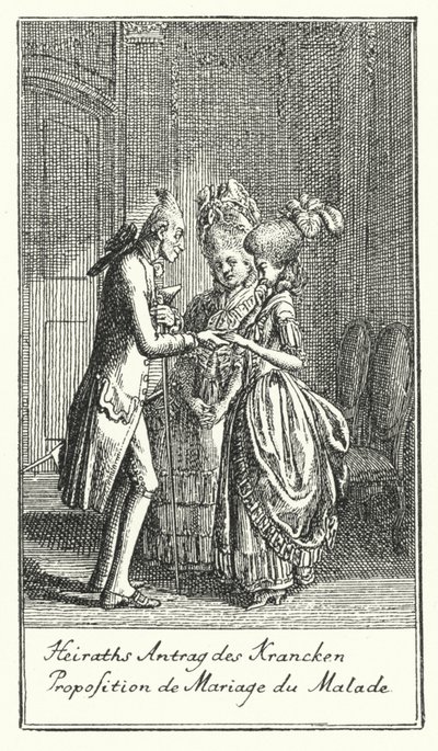 Marriage Proposal of the Sick Man by Daniel Nikolaus (after) Chodowiecki