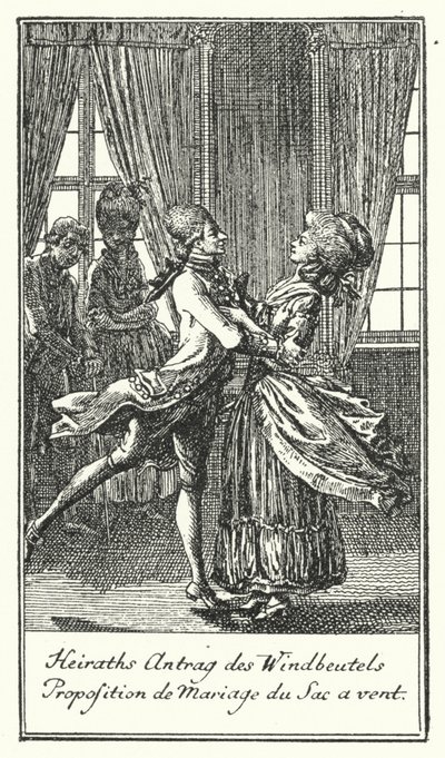 Marriage Proposal of the Windbag by Daniel Nikolaus (after) Chodowiecki