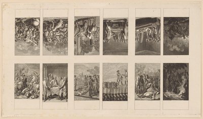 12 Sheets with Brandenburg War Scenes by Daniel Nikolaus Chodowiecki
