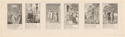 6 of 12 Sheets of Moral and Satirical Content, Part 1 by Daniel Nikolaus Chodowiecki