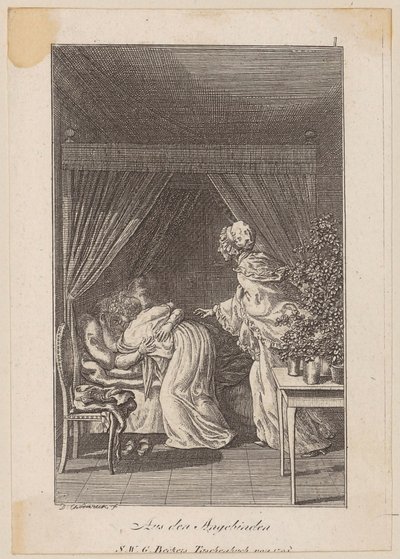 Bailiff Dorner is congratulated on the morning of his 50th birthday, sheet for the story "The Gift" by Daniel Nikolaus Chodowiecki