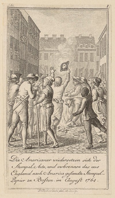 Sheet 1 of the series for the essay “The History of the Revolution of North America”, by M. C. Sprengel. by Daniel Nikolaus Chodowiecki