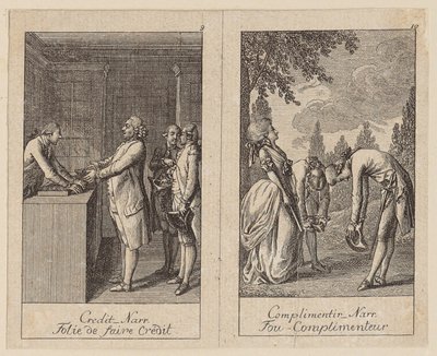 Pages 9 and 10 from Centifolium Stultorum, Follies by Daniel Nikolaus Chodowiecki