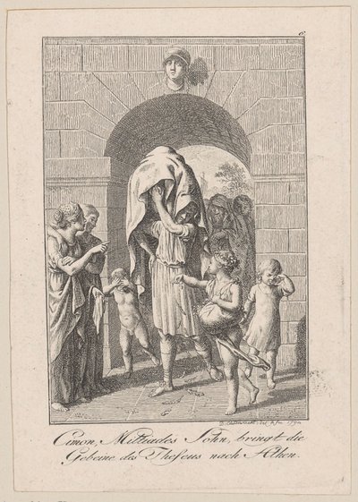 Cimon, Son of Miltiades, Brings the Bones of Theseus to Athens, Plate 6 to Becker