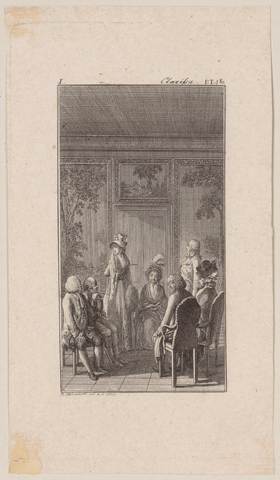 Clarisse Harlowe Defends Herself Before Assembled Family by Daniel Nikolaus Chodowiecki