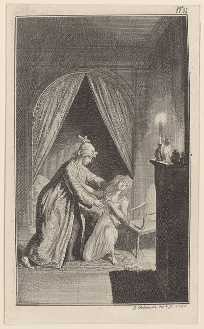 Clarisse Pleads for the Preservation of Her Virtue and Honor by Daniel Nikolaus Chodowiecki