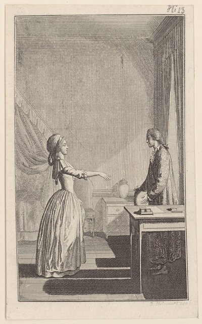 Clarisse Accuses Lovelace of Helplessness, Dishonor, and Theft of All Peace and Virtue by Daniel Nikolaus Chodowiecki