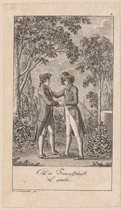 Friendship, Plate 1 of the Series "Sincerity and Hypocrisy" by Daniel Nikolaus Chodowiecki
