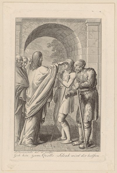 Jesus Heals a Blind Man by Daniel Nikolaus Chodowiecki