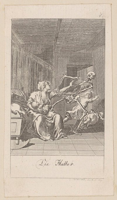 Mother, sheet 1 of the series “The Dance of Death” by Daniel Nikolaus Chodowiecki