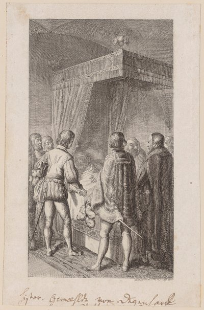 Otto the Illustrious on His Deathbed Makes His Son Heinrich Promise Never to Aspire to the German Crown by Daniel Nikolaus Chodowiecki