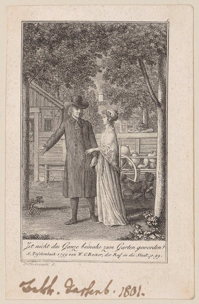 Pastor Sembach with his Daughter, Sheet 1 of the Series "The Call to the City" by Daniel Nikolaus Chodowiecki