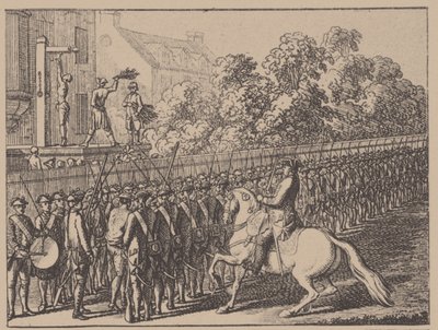 Running the Gauntlet. Illustration from Elementartwerk by J.B. Basedow by Daniel Nikolaus Chodowiecki